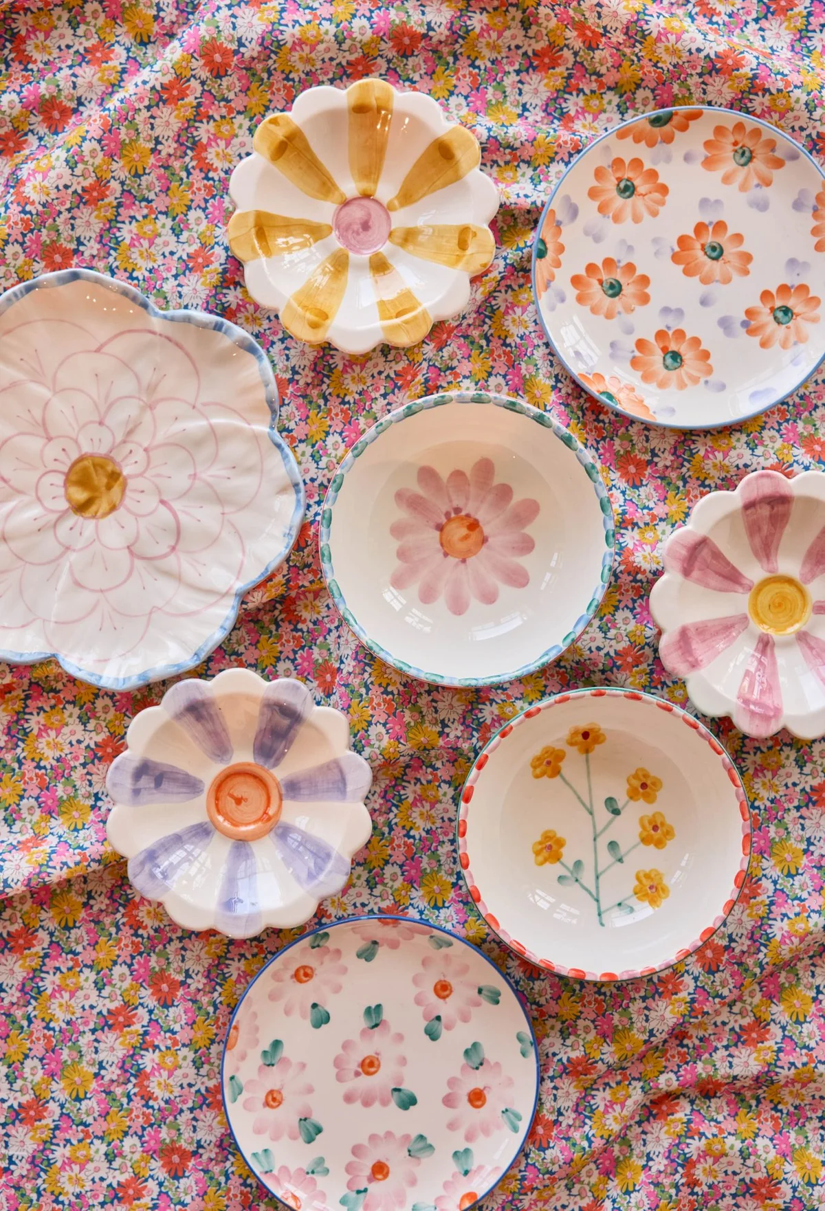 Rice Kleine Schale Stripes, Gelb, Keramik,  Hand-painted Stripes, D. ca. 12,5 cm