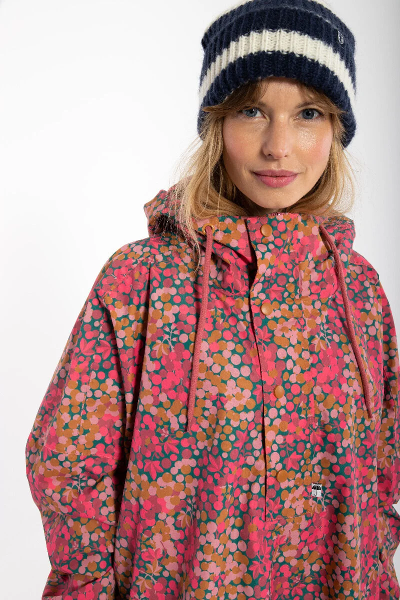 Danefae Danedream Drops Rain PonchoBerrygood Pink, Regenponcho Oversize
