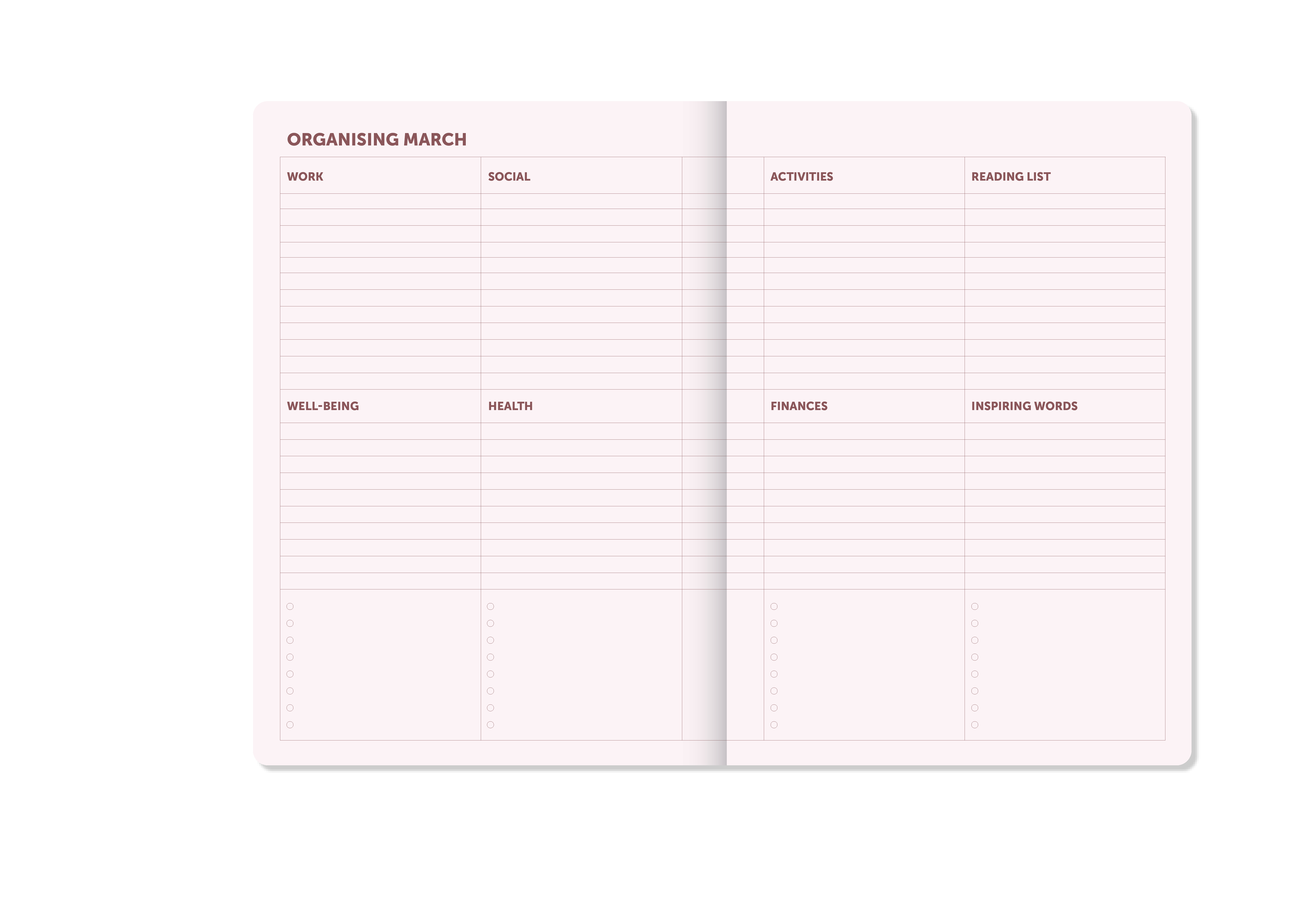 A-Journal A-Journal Diary Spiral - Organiser 2027 - Bordeaux Pink, Kalender 2027