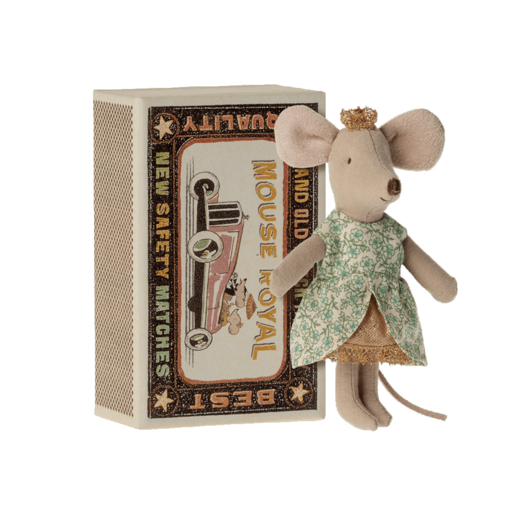 Maileg Maus Prinzessin, kleine Schwester, ca. 11 cm, Maileg Princess mouse, Little sister in matchbox Maileg Maus Prinzessin, kleine Schwester, ca. 11 cm, Maileg Princess mouse, Little sister in matchbox