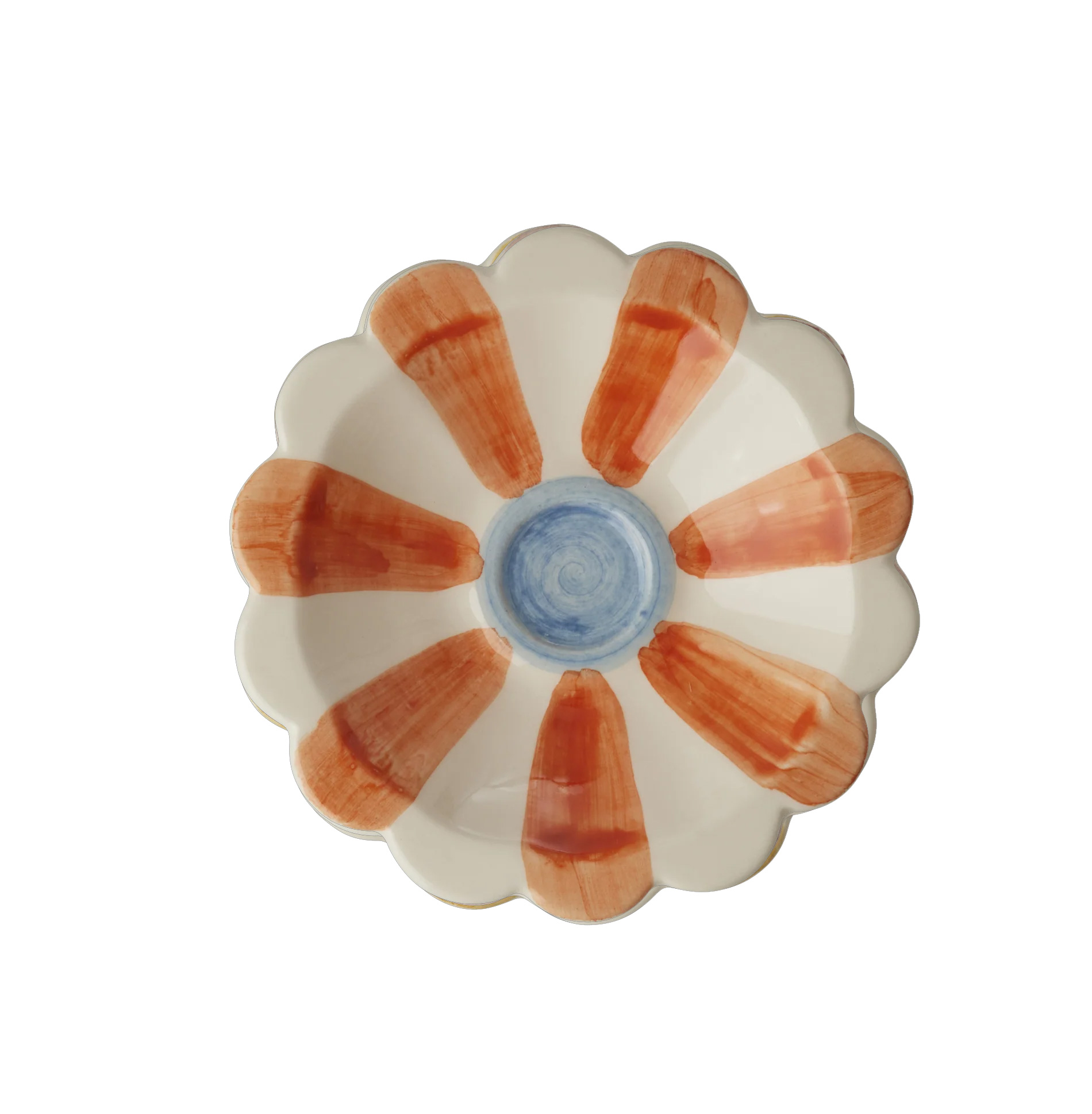 Rice Kleine Schale Stripes, Orange, Keramik,  Hand-painted Stripes, D. ca. 12,5 cm  