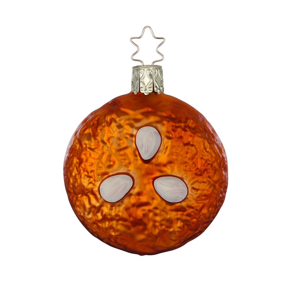 Inge Glas Elisenlebkuchen pur, Weihnachtsbäckerei, Christbaumkugel, ca. 7.5 cm, Glas   