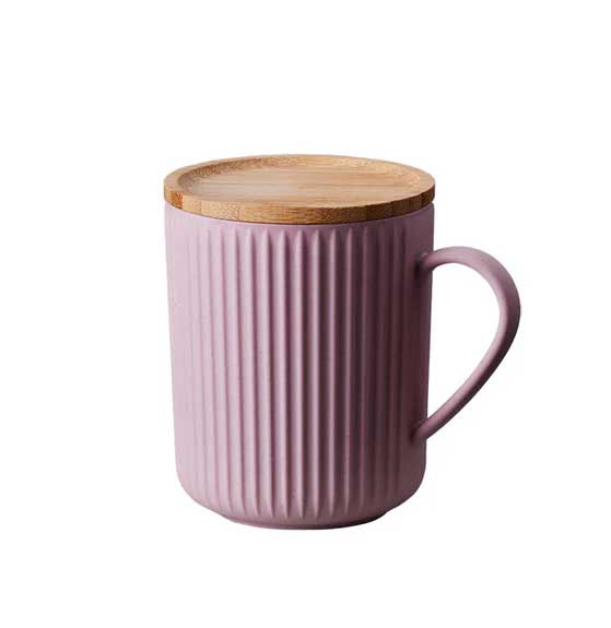 bioloco  Tasse mit Holzdeckel aus PLA  - 350 ml - bioloco plant deluxe cup with lid - dusty rose