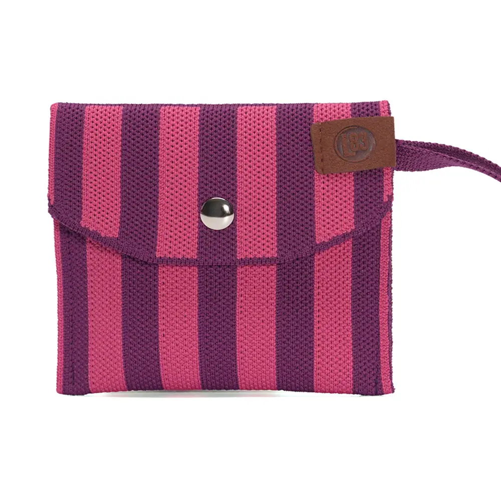 LOT83 Geldbörse JULIA 73 Streifen Lila-Pink Geldbeutel, Portemonnaie