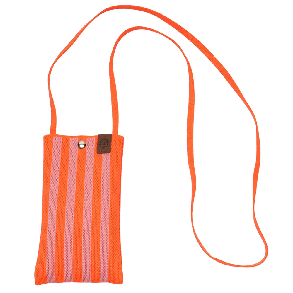 LOT83 Handytasche CHARLIE 05, Streifen Orange-Rosa
