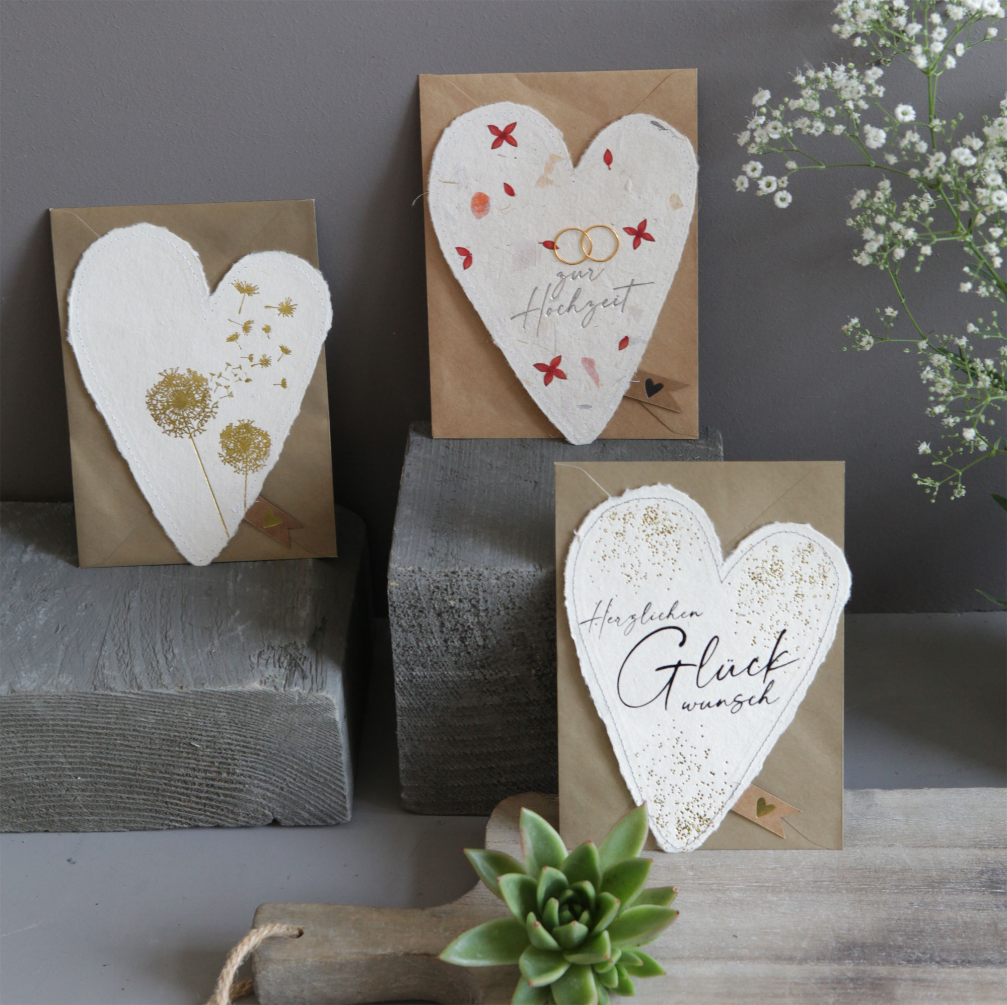 Good old friends Herzpost. Pusteblume  , Hochzeitskarte