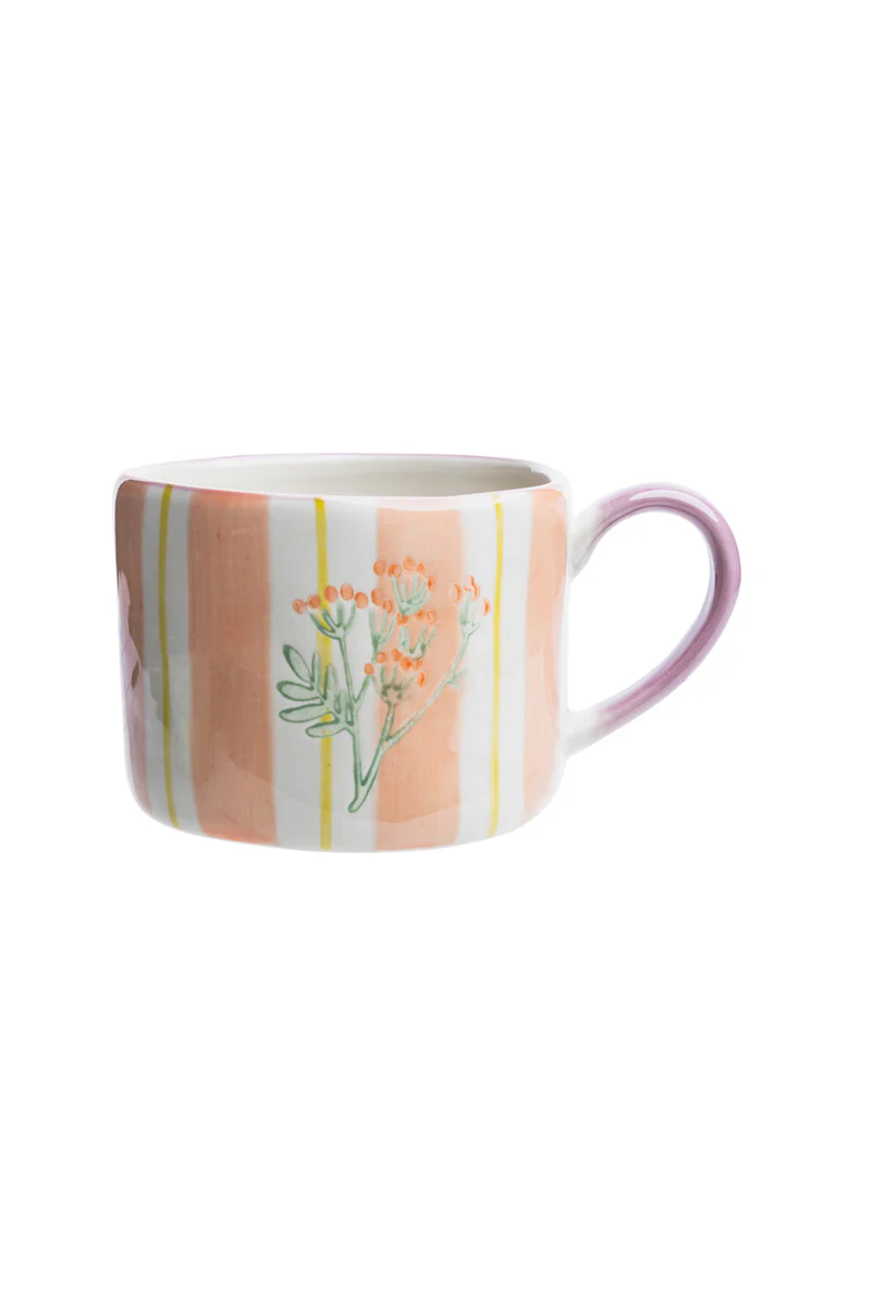 Tasse Blümchen aprikot, 300 ml, Keramik   