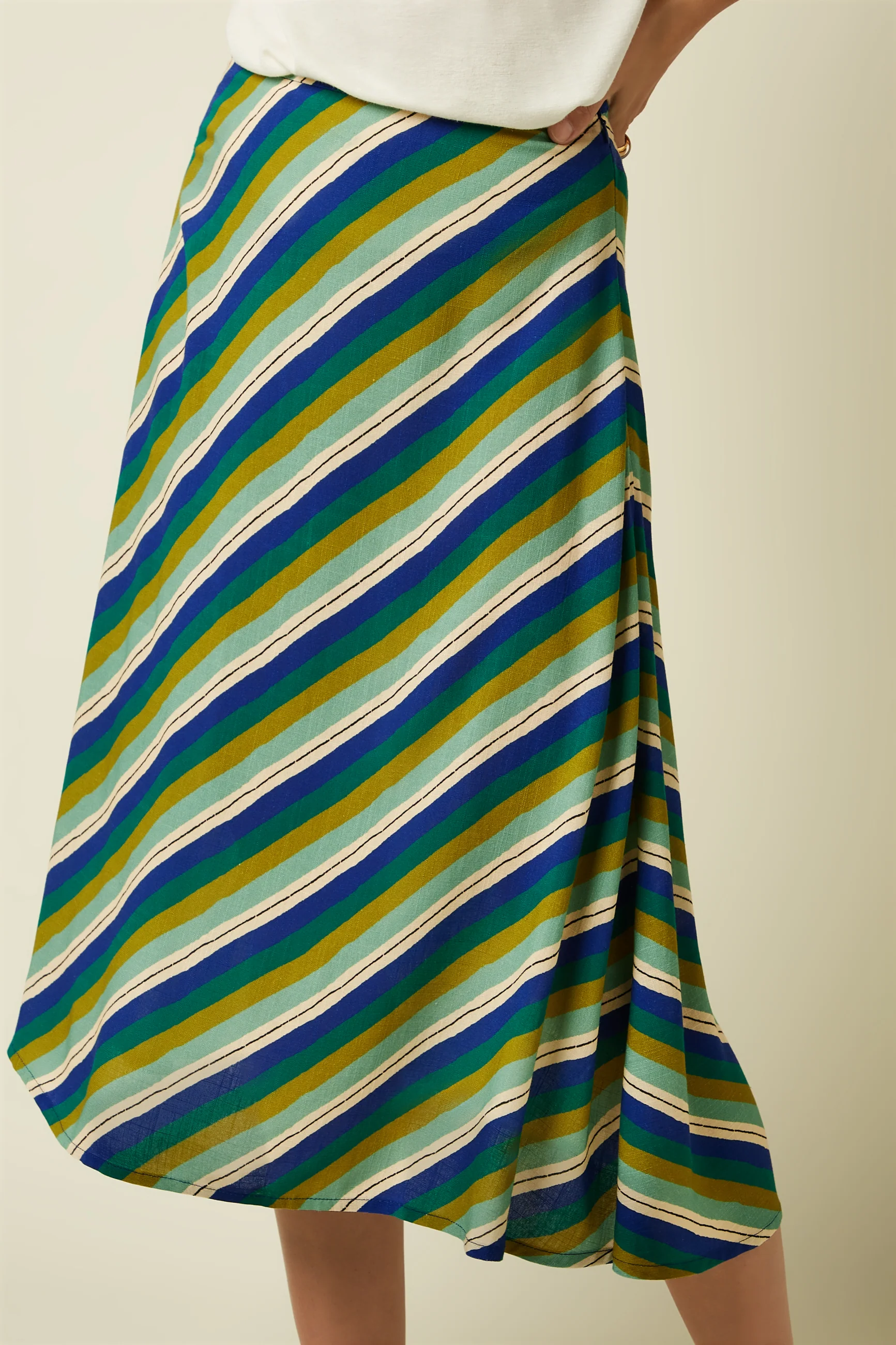 King Louie Juno Midi Skirt Cliff, Farbe Mazarine - Cliff, mittellanger Rock
