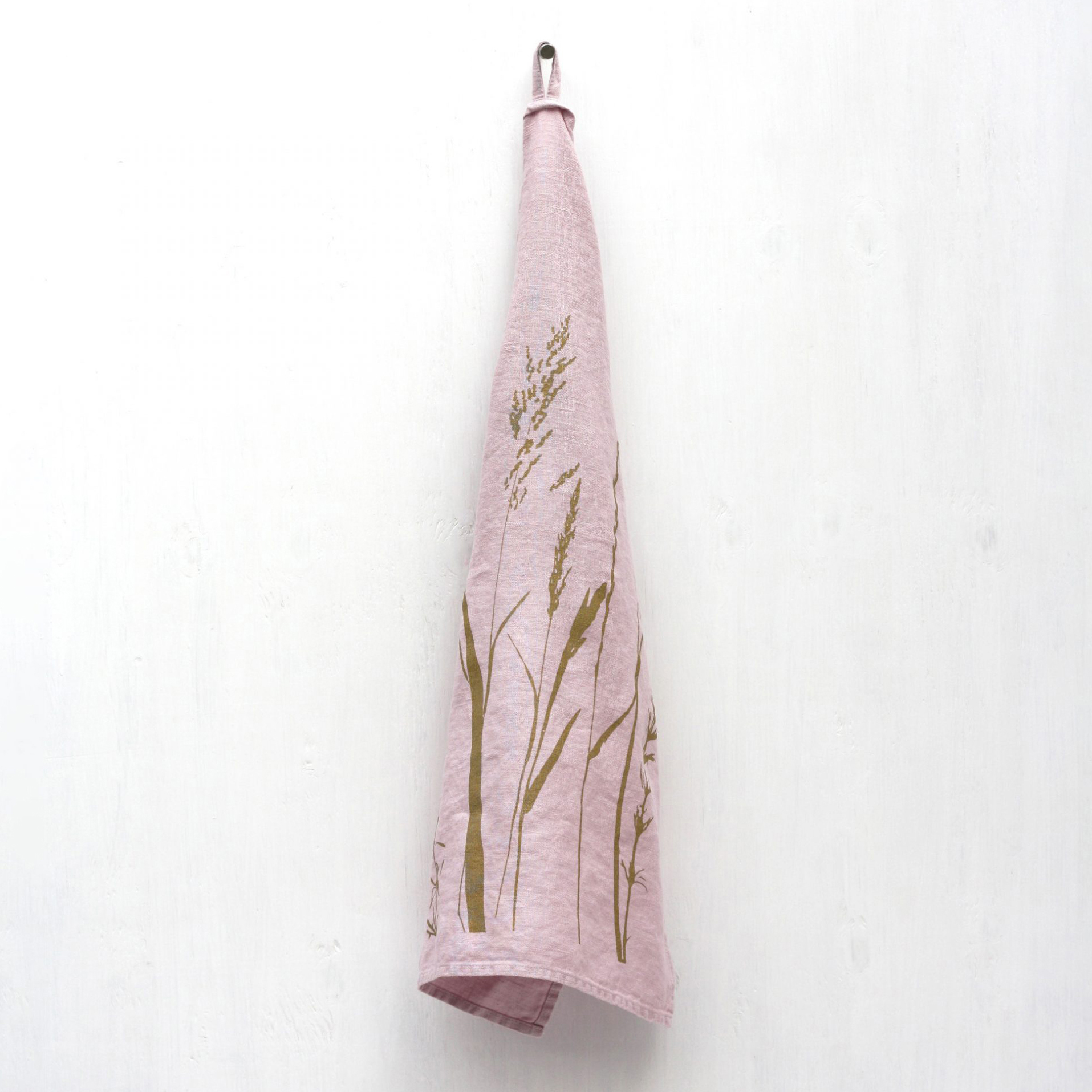 Frohstoff Geschirrtuch Leinen Rosa Wiese