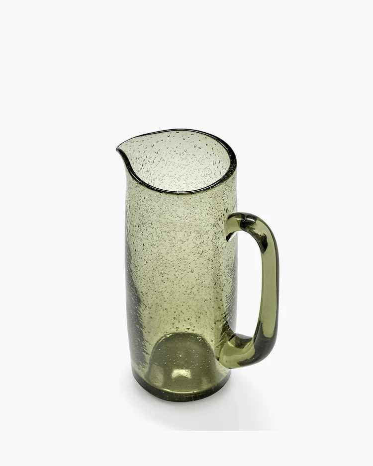 Krug grün Verde Lanza, Glas, Höhe ca. 24,8 cm