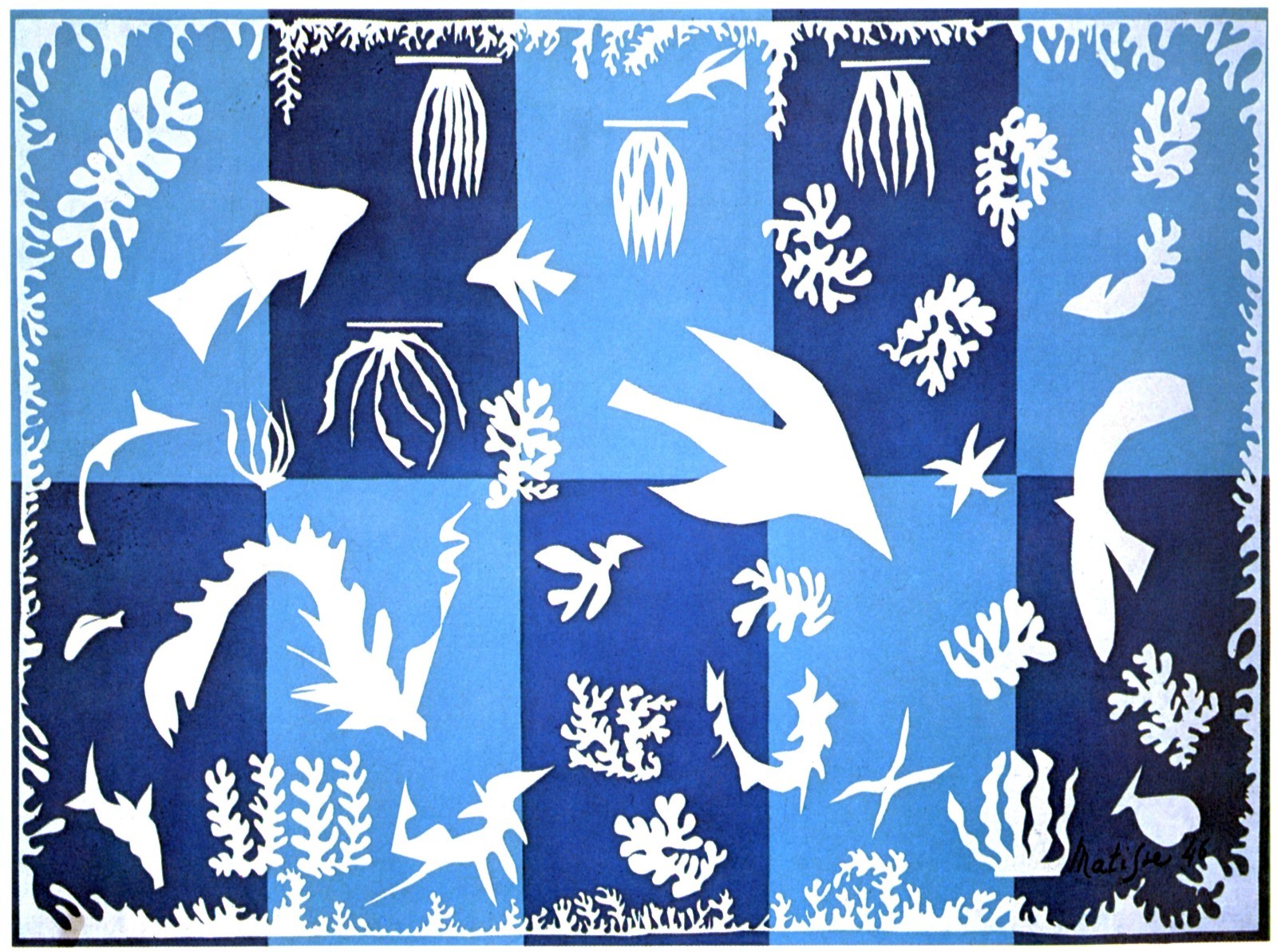 Postkarte  "Polynesien, das Meer"1946 von Henri Matisse, Kunst  