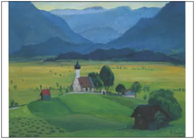 Gabriele Münter Postkarte "Ramsachkirchlein, 1928"