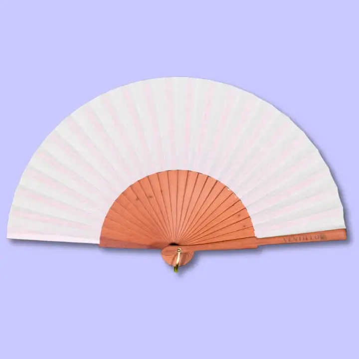 Fächer Nr. 37 " UNI" CREME aus Spanien, Birnenholz