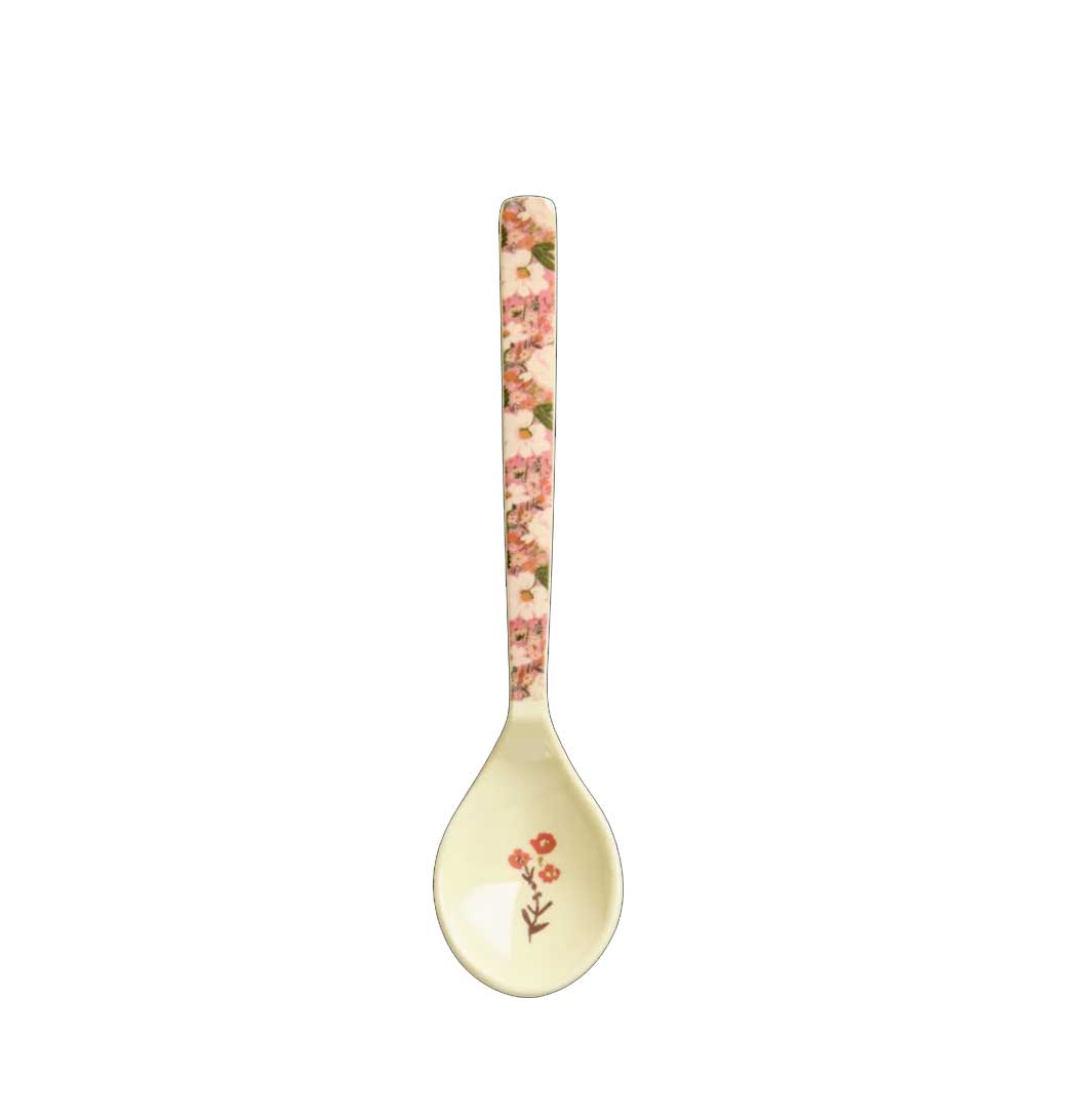 Rice Melamin Teelöffel, Koralle - Allison Flower Print