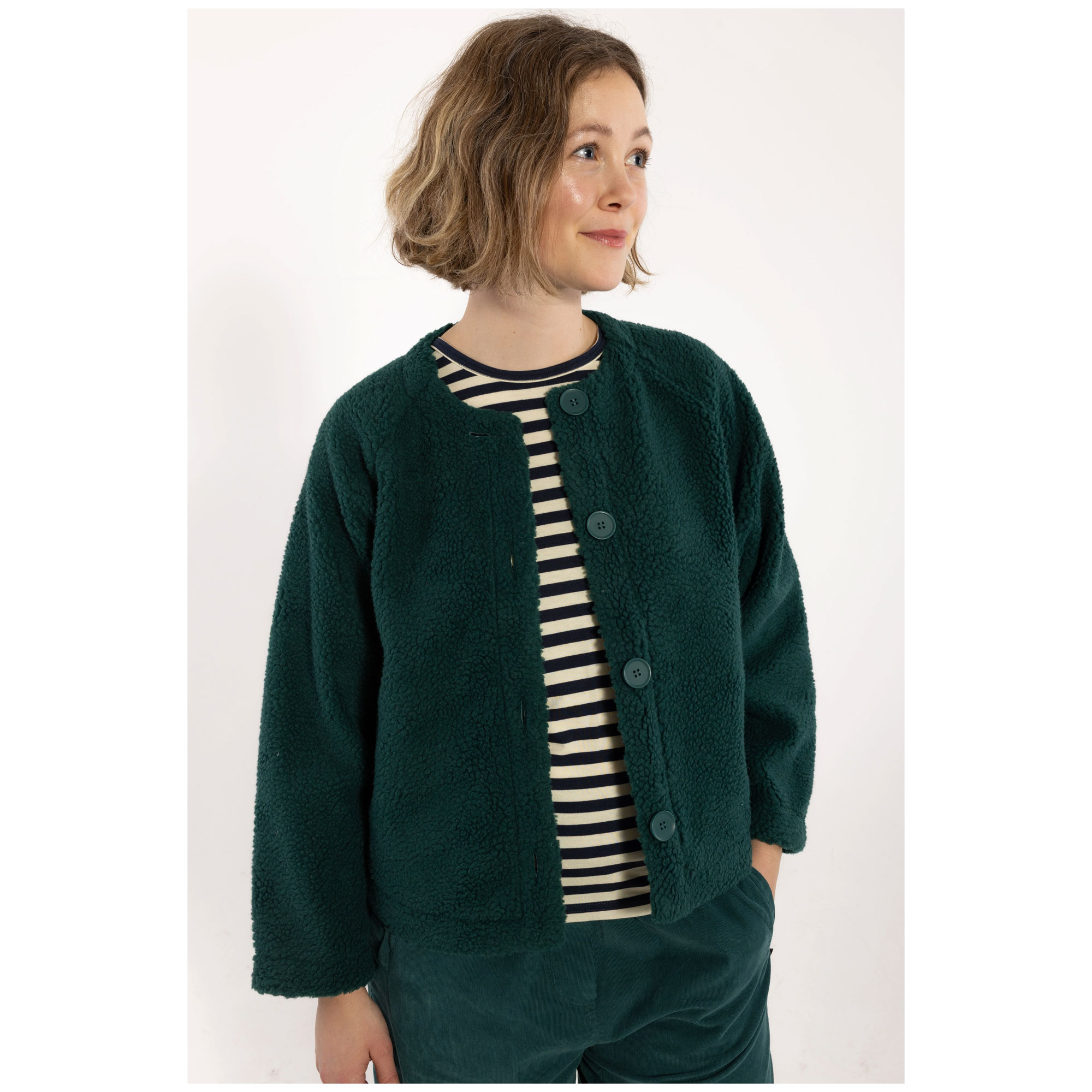 Danefae Danepoodle Fleece Jacket Canard, Teddy Jacke dunkelgrün