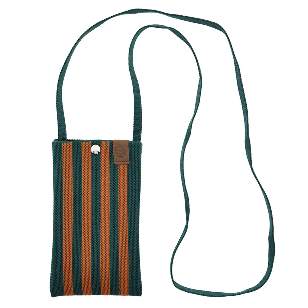 LOT83 Handytasche CHARLIE 12, Streifen Dunkelgrün-Braun