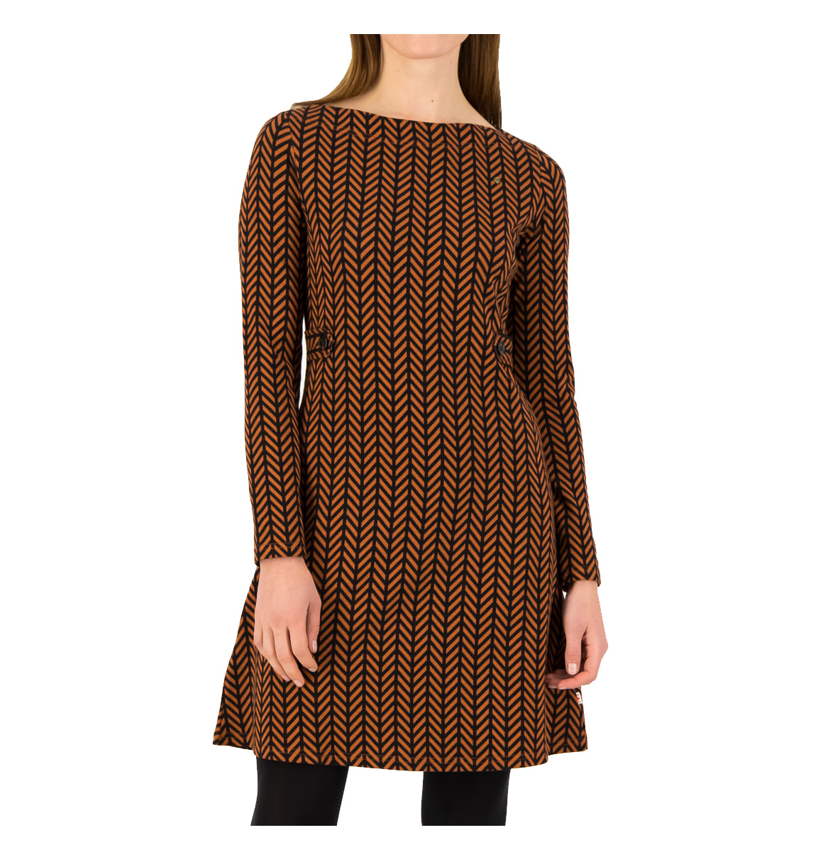 Blutsgeschwister Etuikleid mod a lula, brown zig zag Blutsgeschwister Etuikleid mod a lula, brown zig zag