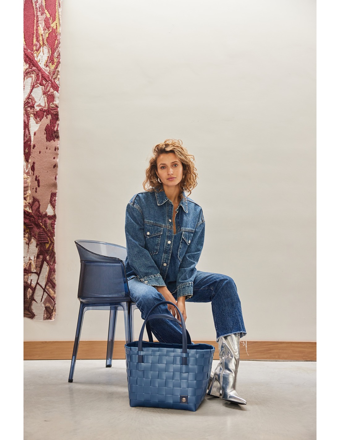 Handed By Color Match - Shopper,  PU Griffe , Farbe: deep ocean blue