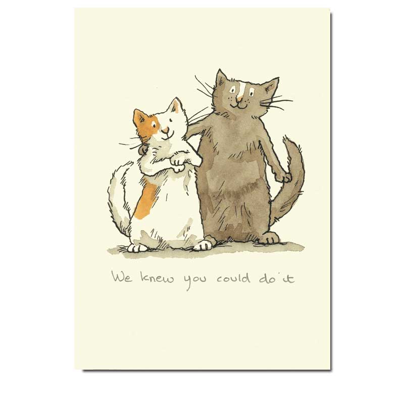 Two Bad Mice Doppelkarte "We Knew You Could Do It "  Geburtstag, Katze, Glückwunsch