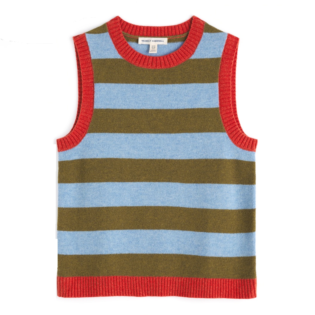 SEASALT CORNWALL Pullunder Pinwell Vest-Bright Shape Seagrass Mix