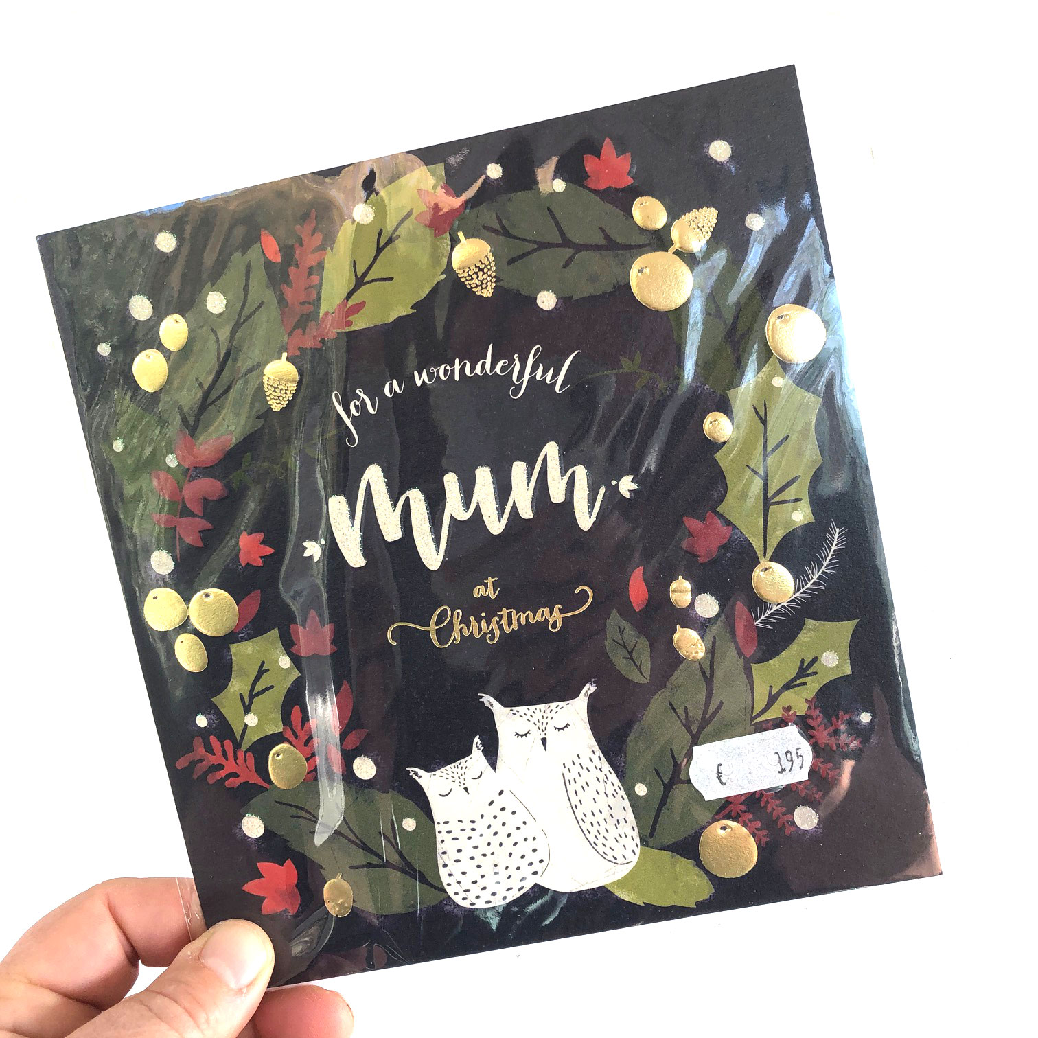 "for a wonderful Christmas" mit Eulen Doppelkarte von The Art File 