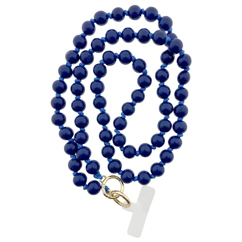 LOT83 Handykette LANG Nr. 78, Perlen, dunkelblau