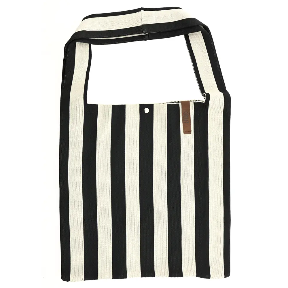 LOT83 Shopper Lois 56, Streifen Schwarz-Creme, ca.  45 x 35 cm