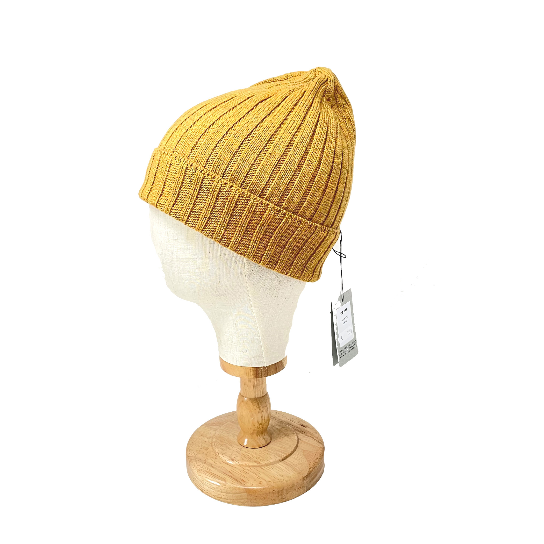 McKernan Mütze "CHUNKY RIB HAT" mustard, Wollmütze, 100% Wolle, sehr weich! 