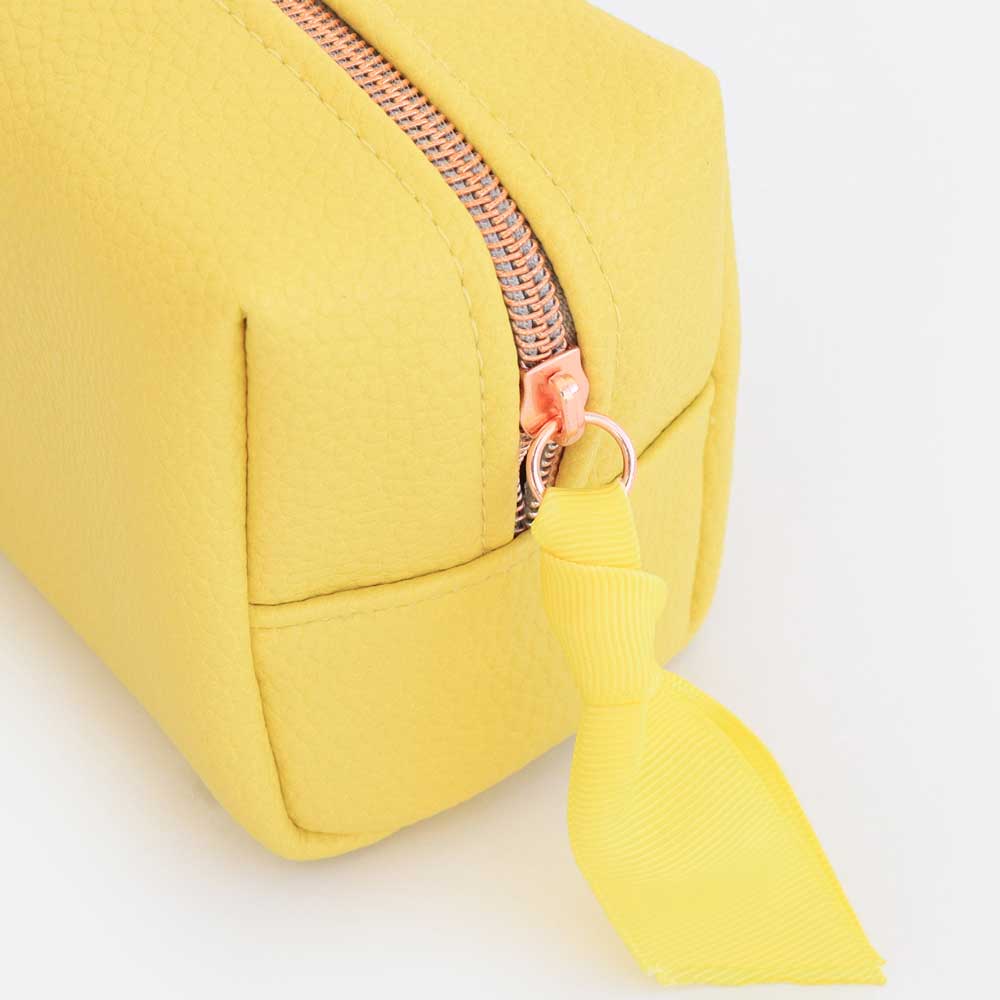 Caroline Gardner Mini Cube Cosmetic Bag Yellow , Kosmetiktasche klein  , Gelb