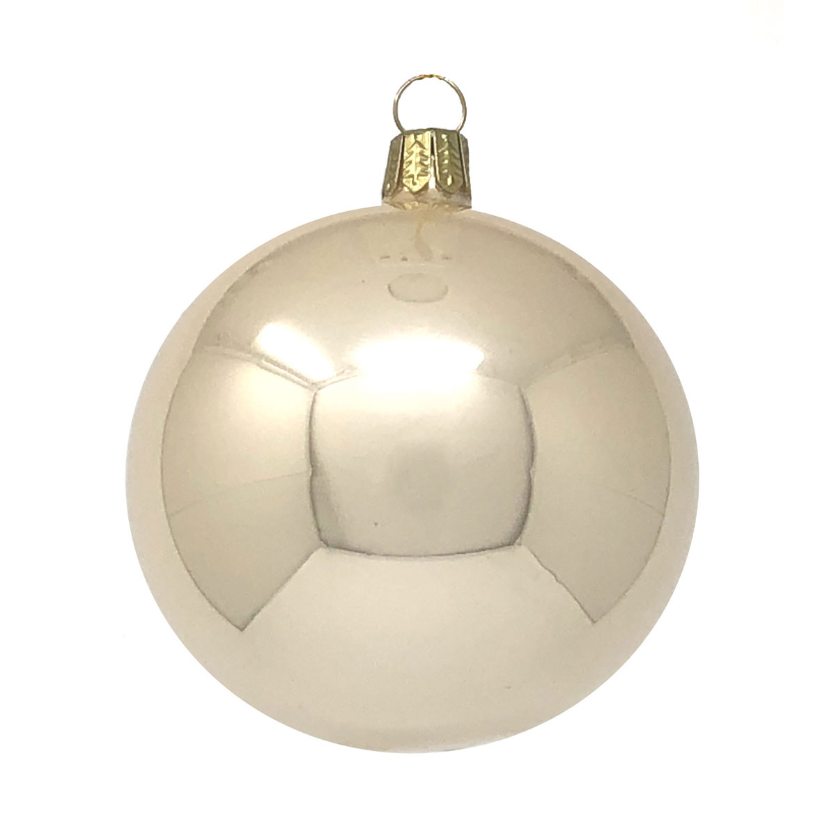 Christbaumkugel champagner opal, D. 8 cm von der Oberfränkische Glasmanufaktur, Weihnachtskugel