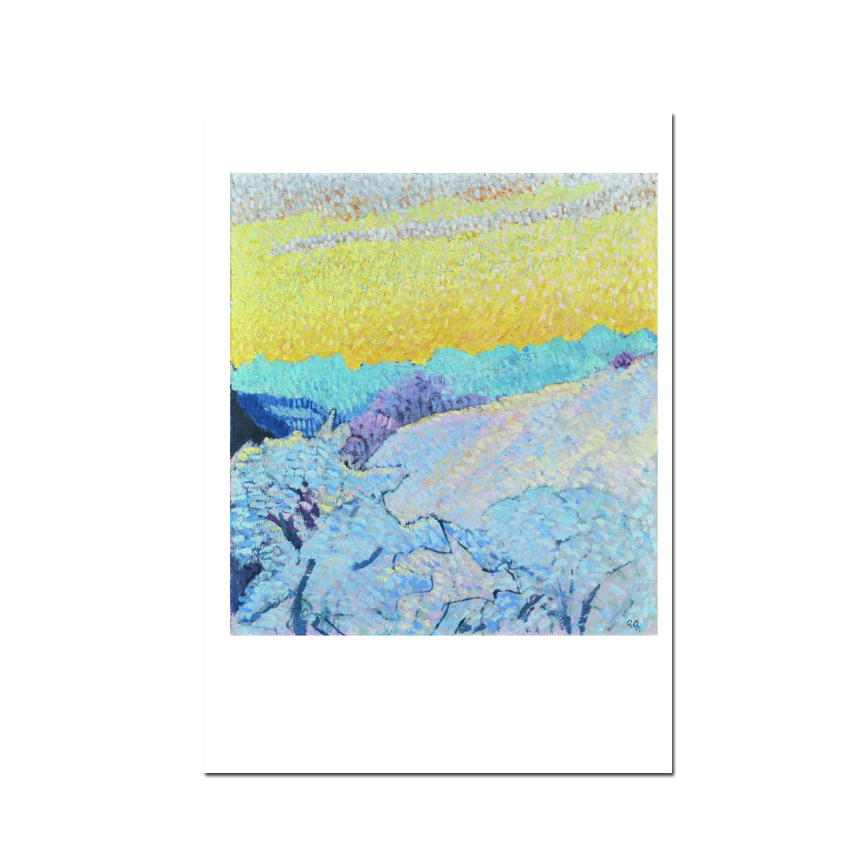 Postkarte Giovanni Giacometti " Winterabend" Kunst 