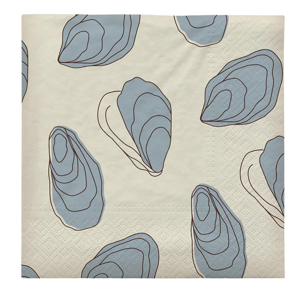 Oyster Papierservietten Austern, Papier von Broste Copenhagen, B33 x L33 cm 