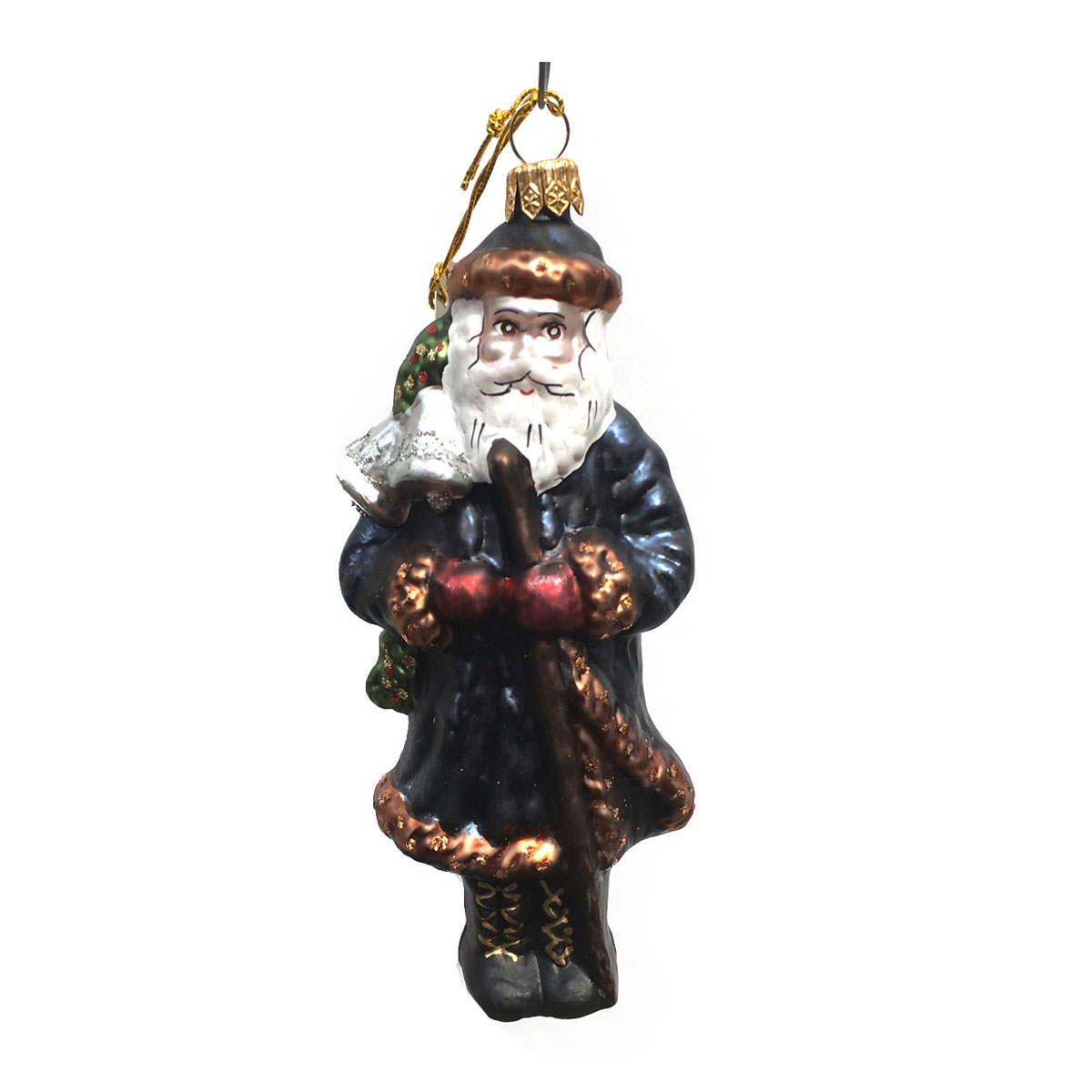 Christbaumschmuck Weihnachtsmann mit Glocken