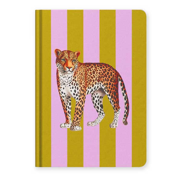 OH DEER Notizbuch Stripe Leopard A5 Premium Hardback Notebook, Streifen