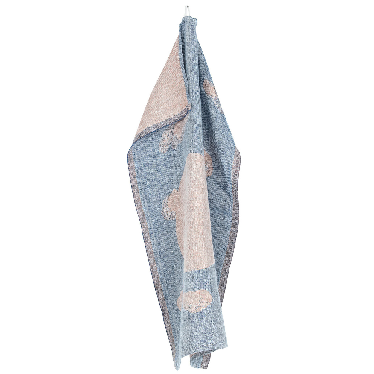 Lapuan Kankurit Handtuch "HIETSU", blue-cinnamon, ca. 95 x 180 cm, 100% Leinen