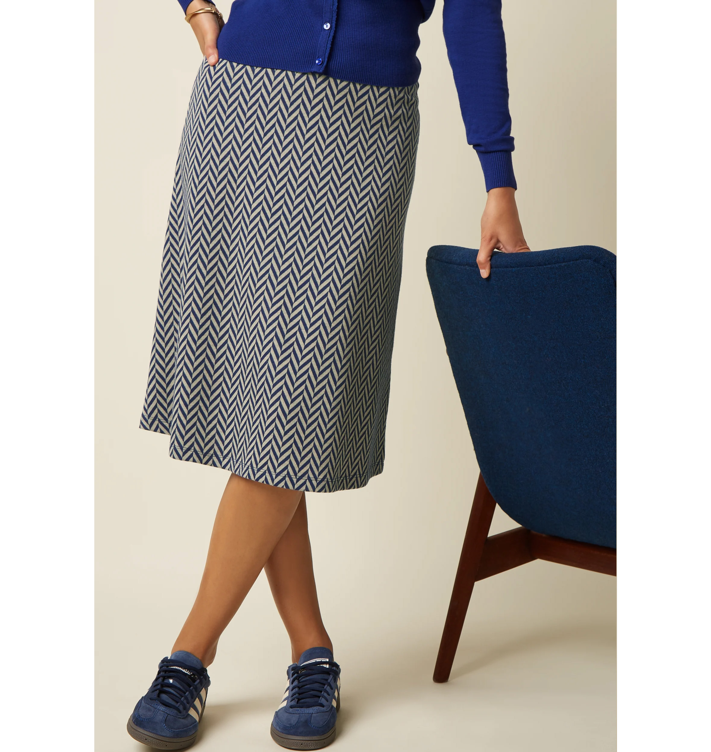 King Louie Juno Skirt Sloan , Mazarine Blau, Rock