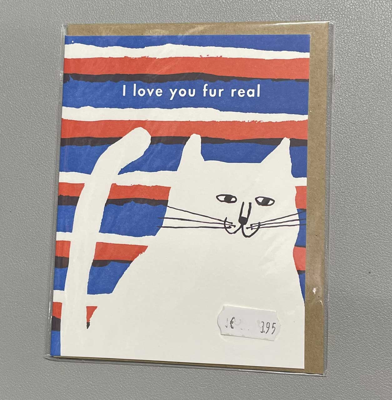 % Doppelkarte " I love you fur real "Katze, Eggpress