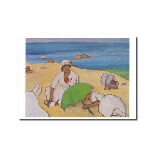 Postkarte  " Am Strand, 1919" von Gabriele Münter,  Kunst 