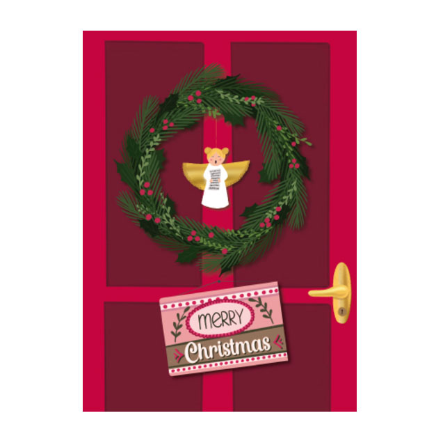 Postkarte Xmas Door von Toni Starck