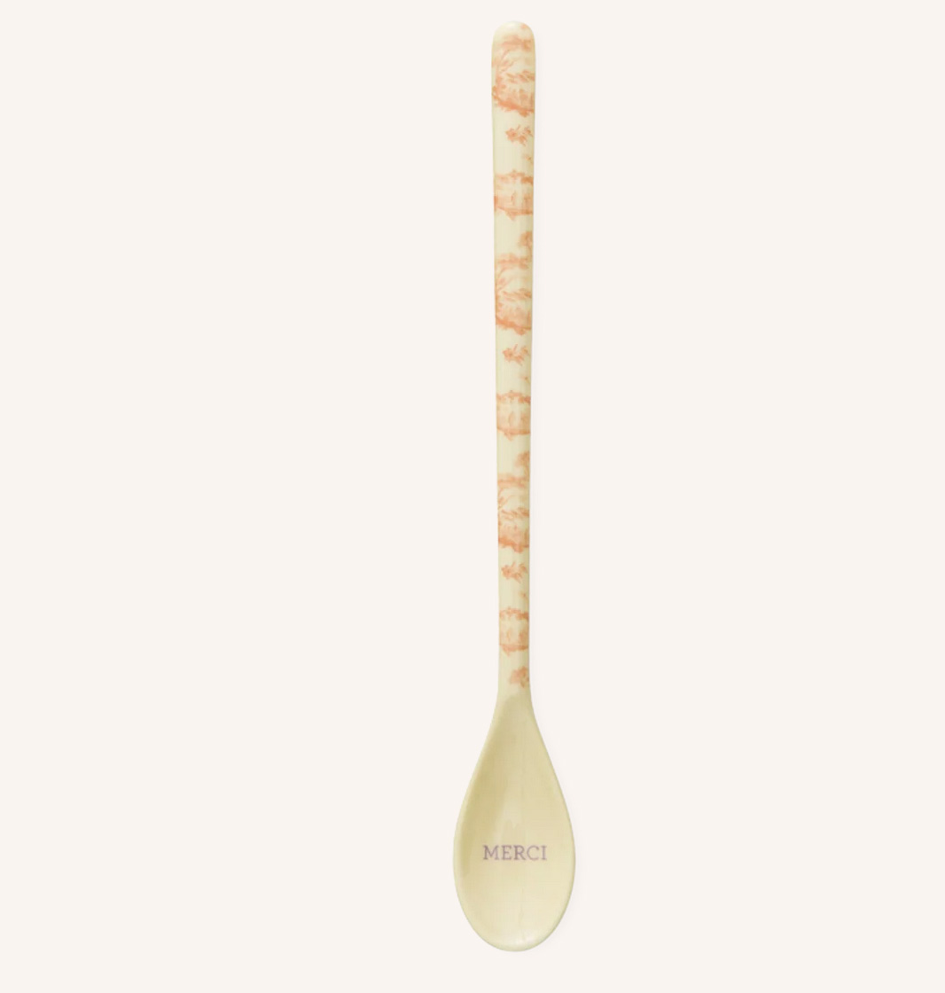 Rice Melamin Latte-Löffel - Crème - Toile de rice Print