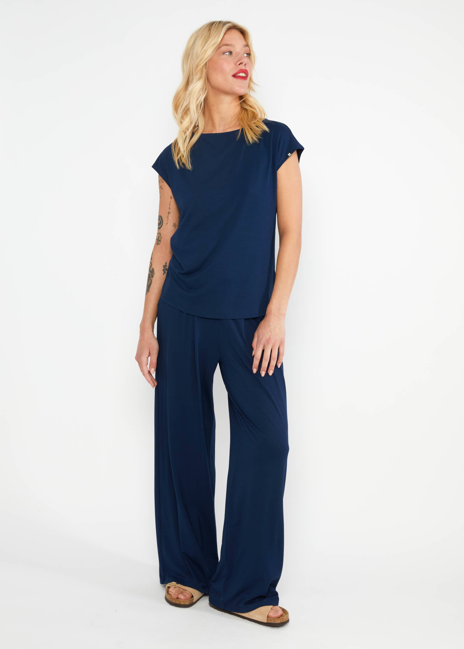 % Blutsgeschwister T-Shirt Breezy Flowgirl, Farbe: dunkelblau/ inner cornflower blue