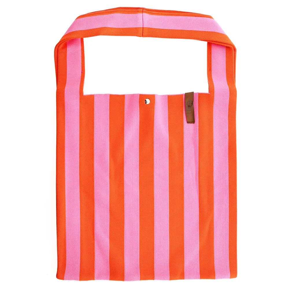 LOT83 Shopper Lois 54, Streifen Hellrot-Rosa, ca.  45 x 35 cm