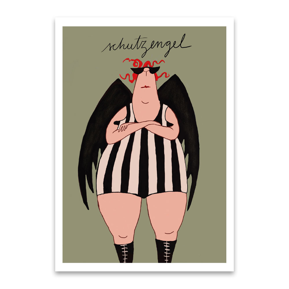 Postkarte kittiekatstudio Schutzengel  von kittiekatstudio