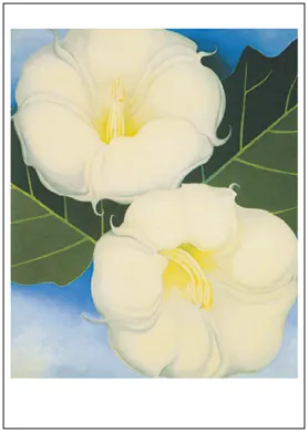 Postkarte Georgia O`Keeffe " Two Jimson Weeds with Green Leaves and Blue Sky, 1938" Kunst