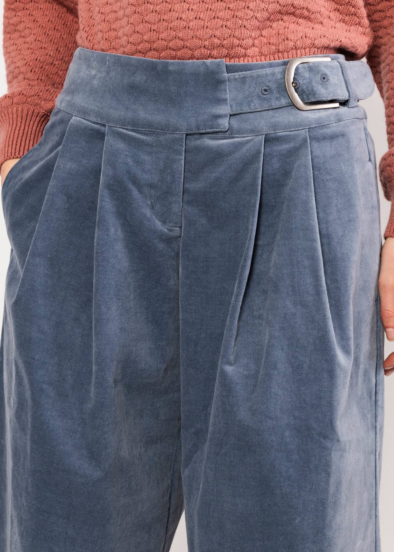 Blutsgeschwister Bundfaltenhose Winny, blue rhythm velvet