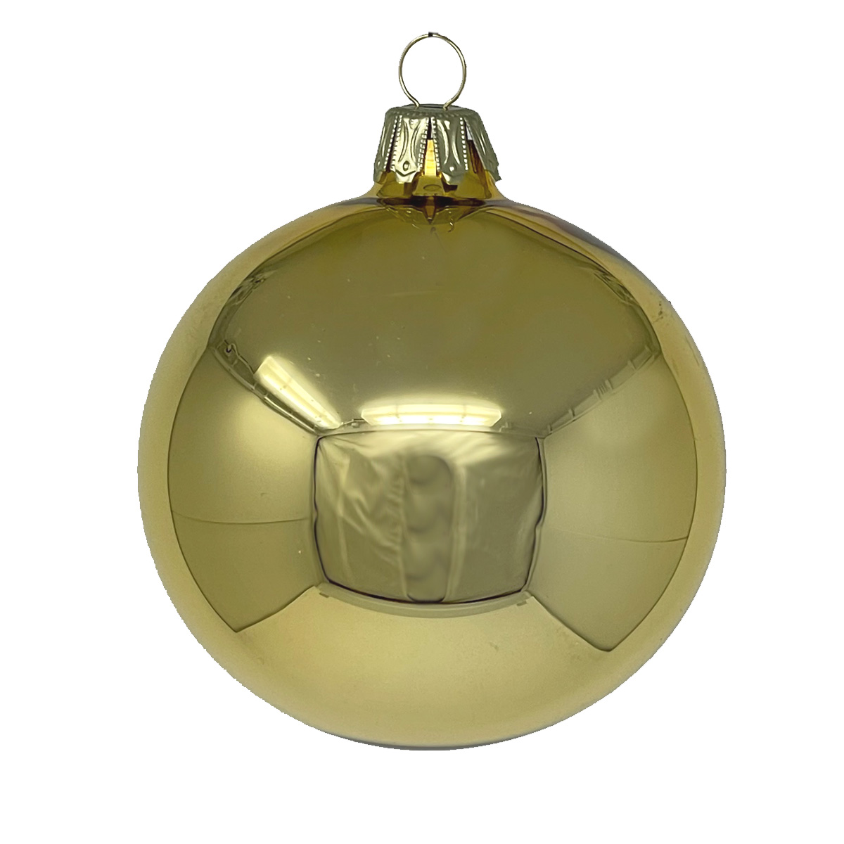 Christbaumkugel gold glanz, D. 8 cm von der Oberfränkische Glasmanufaktur