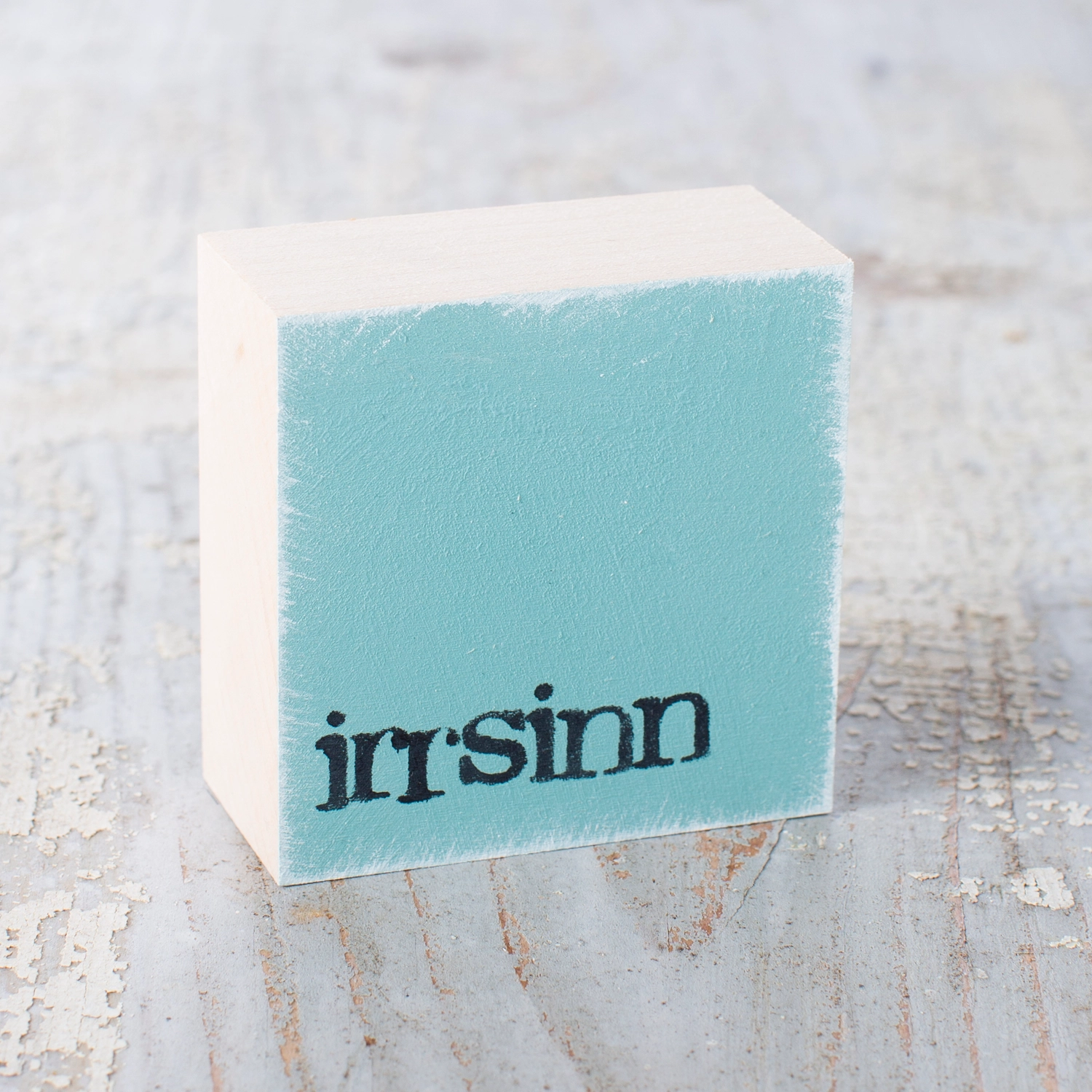 Textplatte "irrsinn" weiß von iopla , 6 x 6 cm