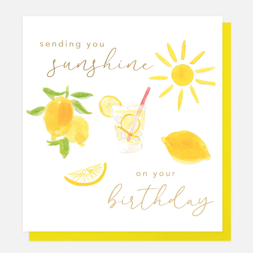 Caroline Gardner Doppelkarte "Sending Sunshine Birthday"Zitronen, Geburtstagskarte   