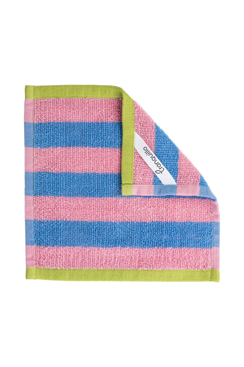 Frottee Abwaschtuch STRIPES Blau/Rosa, ZESTLINE GOTS Organic , ca. 22 x 22 cm  
