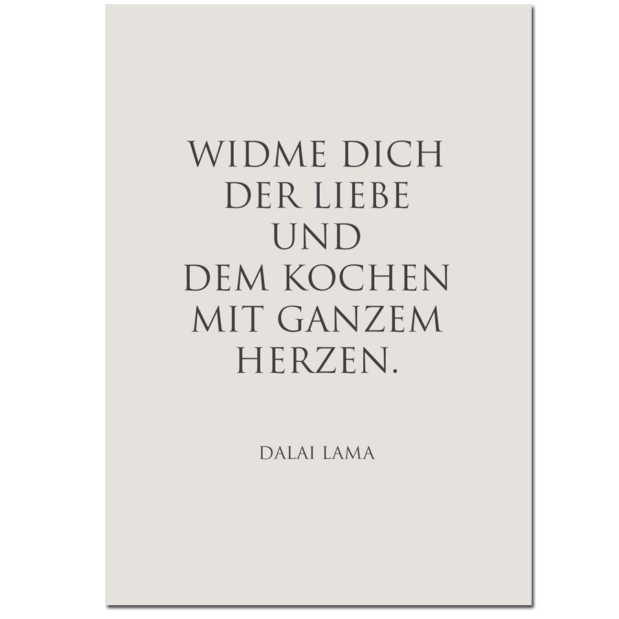 Wunderwort Postkarte Liebe Kochen Dalai Lama